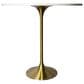 Leisuremod LeisureMod Verve Collection Modern Bar Height Table Brushed Gold Base with 48 Round Light Natural Wood MDF Top, , large
