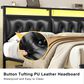 HOMLUX Queen Upholstered Platform Bed with 12.6" Under-bed Storage in Black, , large
