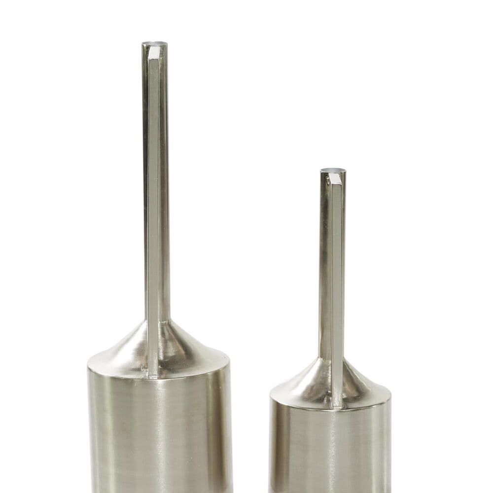 Maple and Jade 2-Piece Decorative Vase Set with Handles in Satin Silver, , large