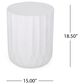 Hearth and Haven Outdoor Round End Table with Inverted Scallop Edge in Antique White, , large
