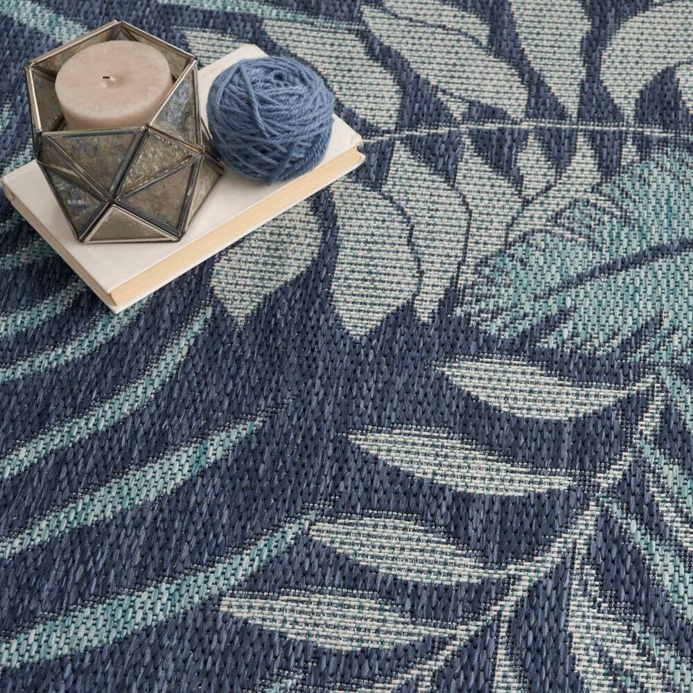 Nourison Garden Oasis GOA02 Navy 3&#39; x 5&#39; Indoor/Outdoor Area Rug, , large