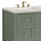 James Martin Vanities Breckenridge 60" Double Bathroom Vanity in Smokey Celadon with 3 cm Victorian Silver Quartz Top and Rectangular Sinks, , large