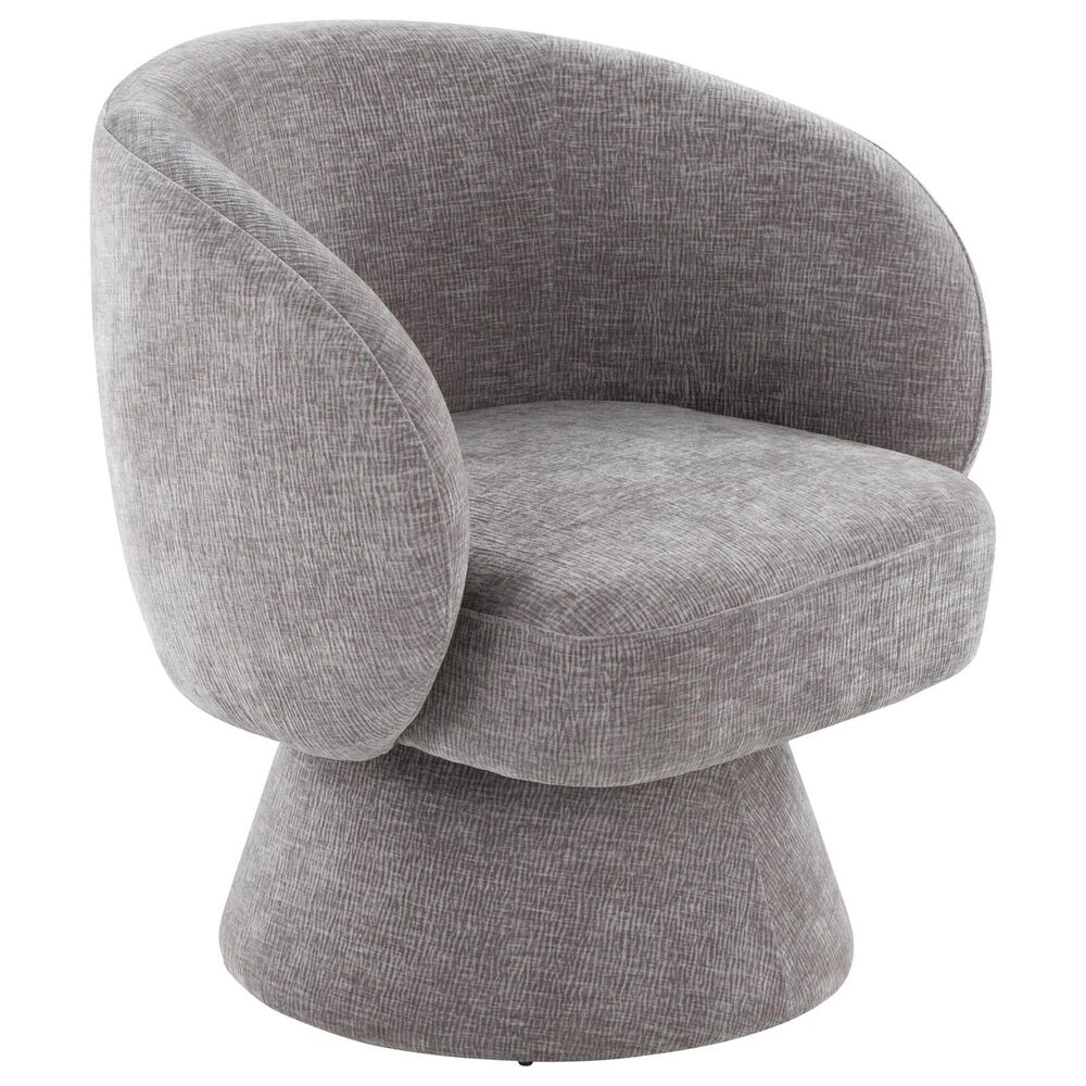 LumiSource Fran Swivel Accent Chair in Grey, , large