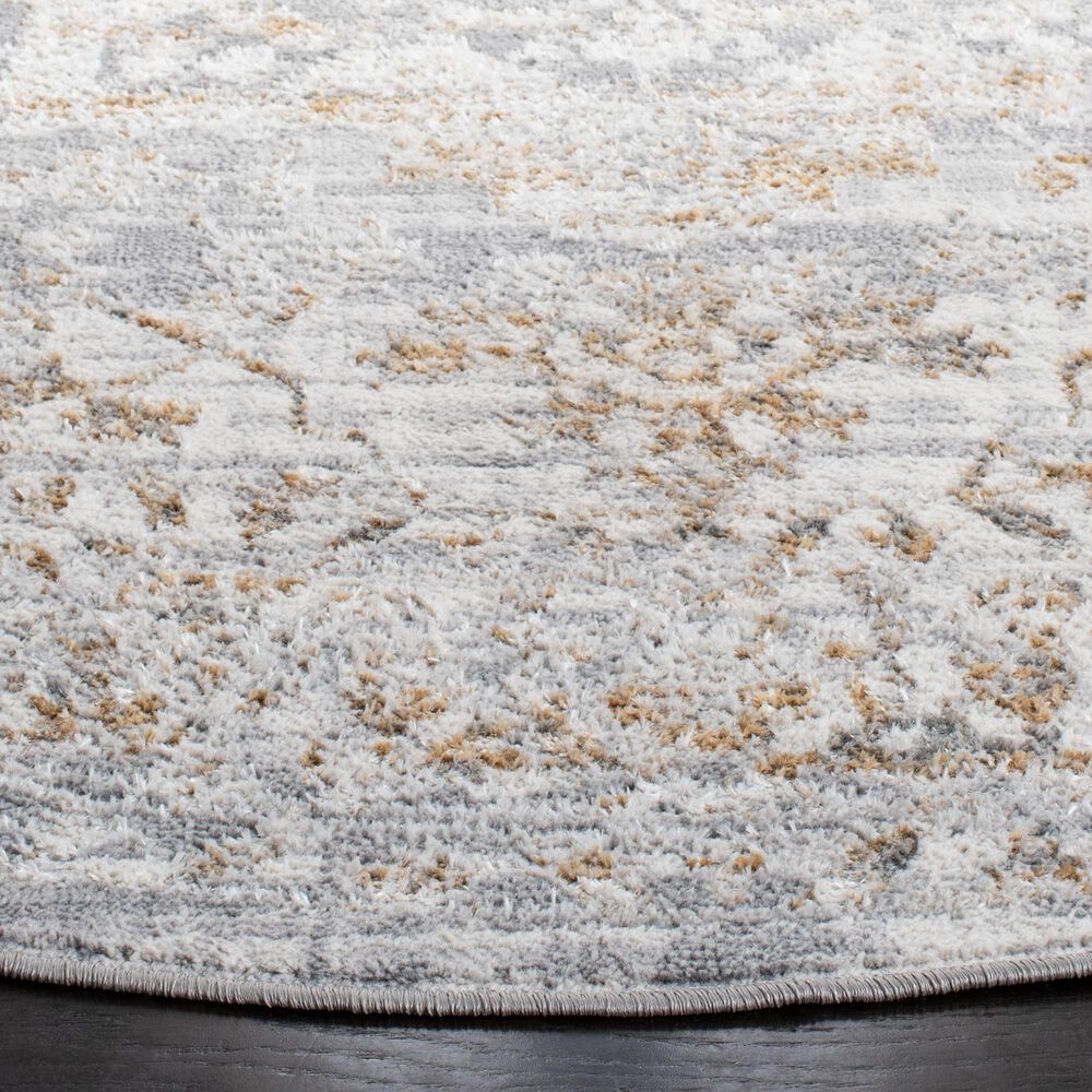 Safavieh Orchard  ORC677 6&#39;7&quot; Round Grey and Gold Area Rug, , large