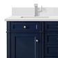 James Martin Vanities Brittany 60" Double Bathroom Vanity in Victory Blue with Single Hole 3 cm White Zeus Quartz Top and Rectangular Sinks, , large