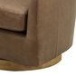 Moe"s Home Collection Oscy Leather Swivel Chair in Dark Brown, , large