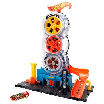 Hot Wheels City Super Twist Tire Shop, , large