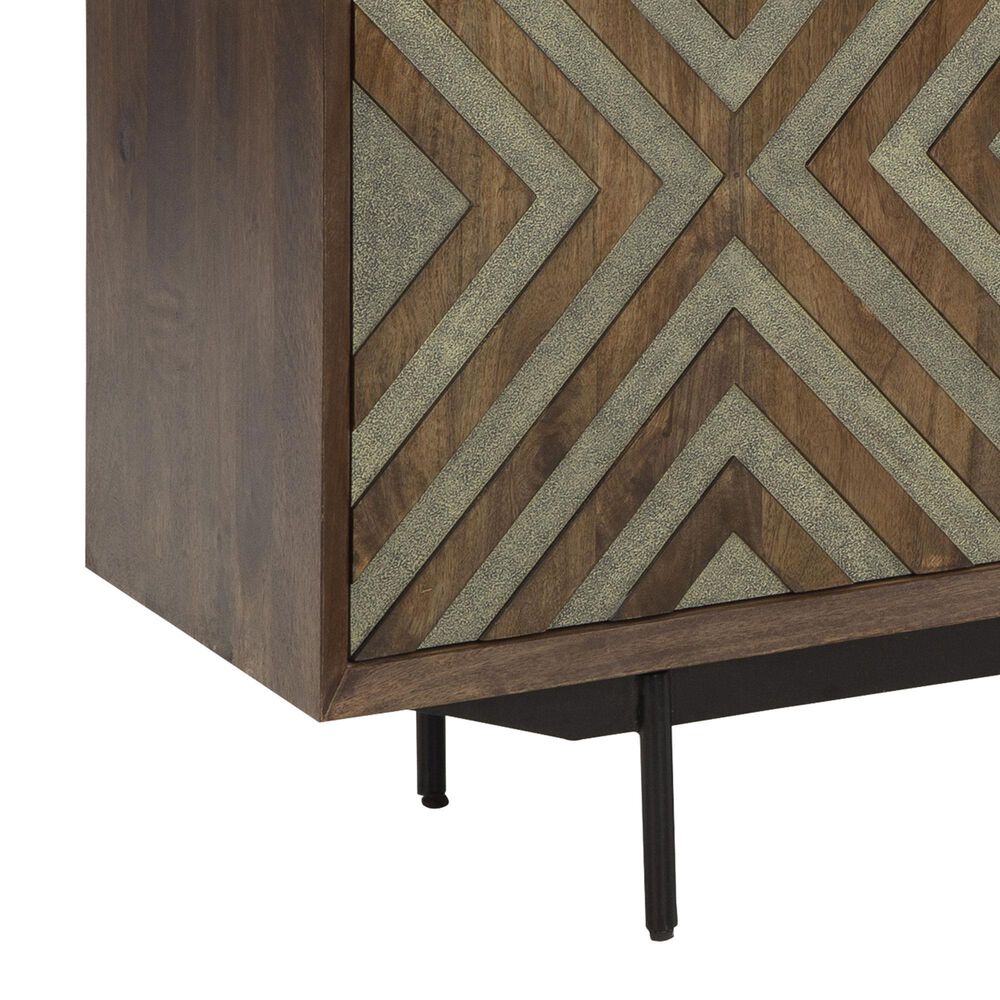 Ashley Dreggan Accent Cabinet in Warm Walnut, Grayish Gold and Black, , large