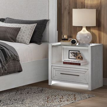 Sasha Lee Contemporary Open Nightstand in Brushed White, , large