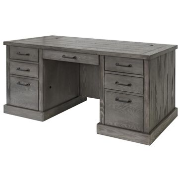 Wycliff Bay Avondale Double Pedestal Desk in Gray Weathered Oak, , large