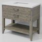 Lexora Home Norwalk 36" Single Bathroom Vanity in Grey Oak with White Cultured Marble Top and Rectangular Sink, , large