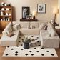 HOMLUX Modular Floor Sofa with Plush Corduroy, Big Comfy U-Shaped Sectional Couch in Beige, , large