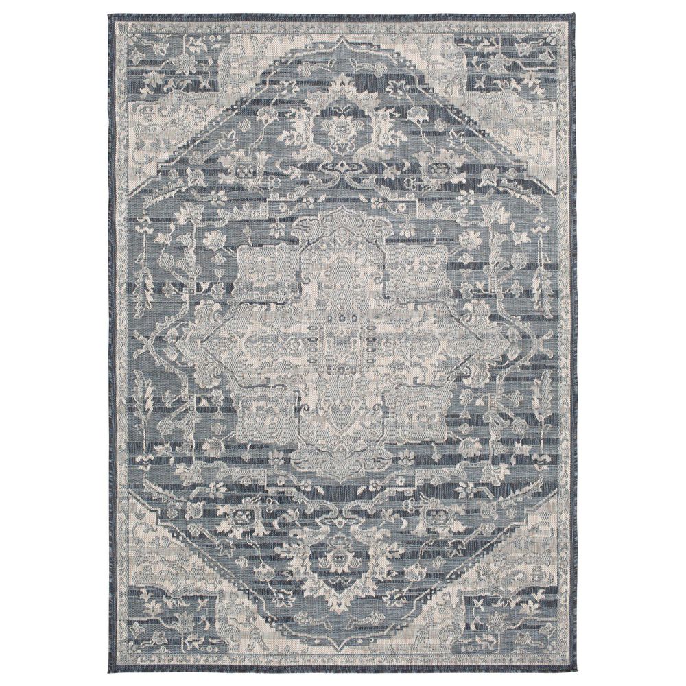 Central Oriental Melbourne Davante 5" x 7" Lagoon and Vanilla Area Rug, , large