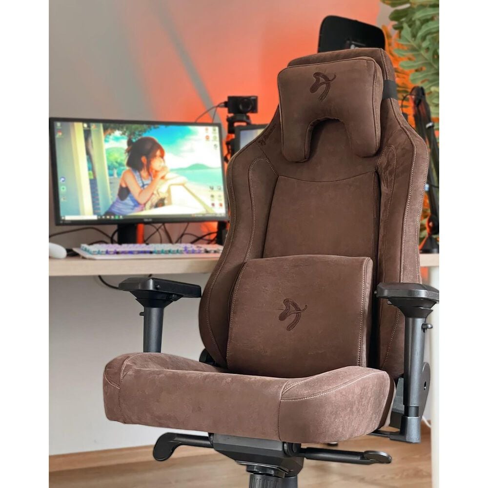 Arozzi Vernazza Supersoft Fabric Gaming Chair in Brown, , large