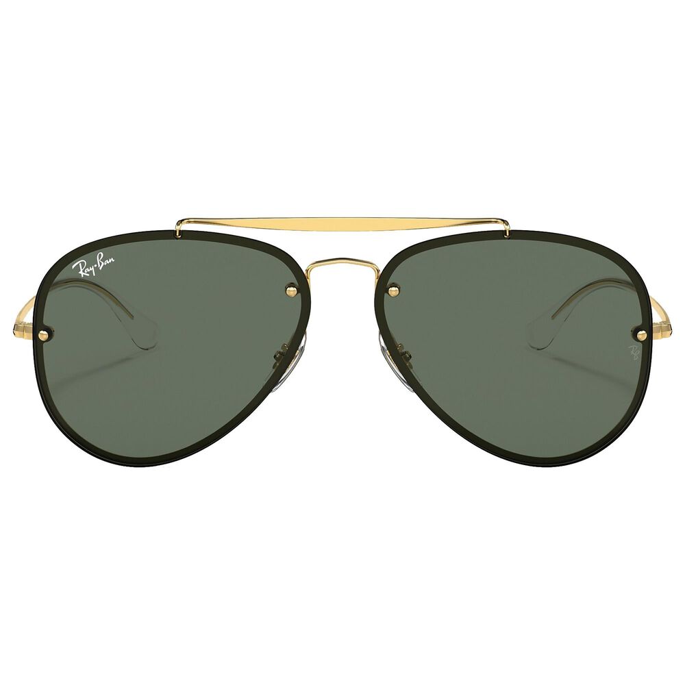Ray-Ban Blaze Aviator Sunglasses with Green Lenses in Polished Gold, , large