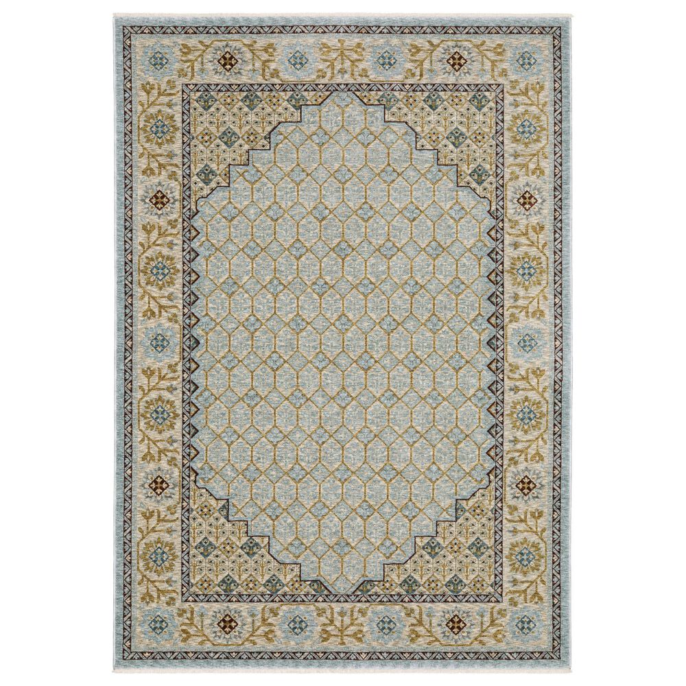 Oriental Weavers Capella Blue and Gold 7&#39;10&quot; x 10&#39;10&quot; Area Rug, , large