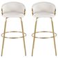 LumiSource Claire Swivel Barstool with Cream Velvet Upholstery in Gold (Set of 2), , large