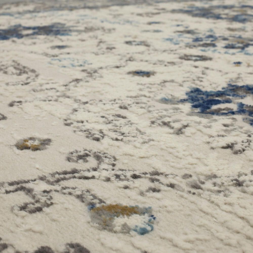 Karastan Cleo Evesham 5&#39;3&quot; x 8&#39; Grey and Dark Blue Area Rug, , large