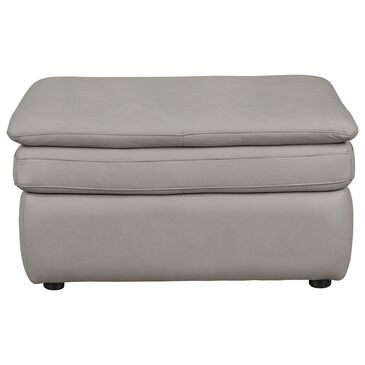 Superb Leather Leather Ottoman in Oslo Grey, , large