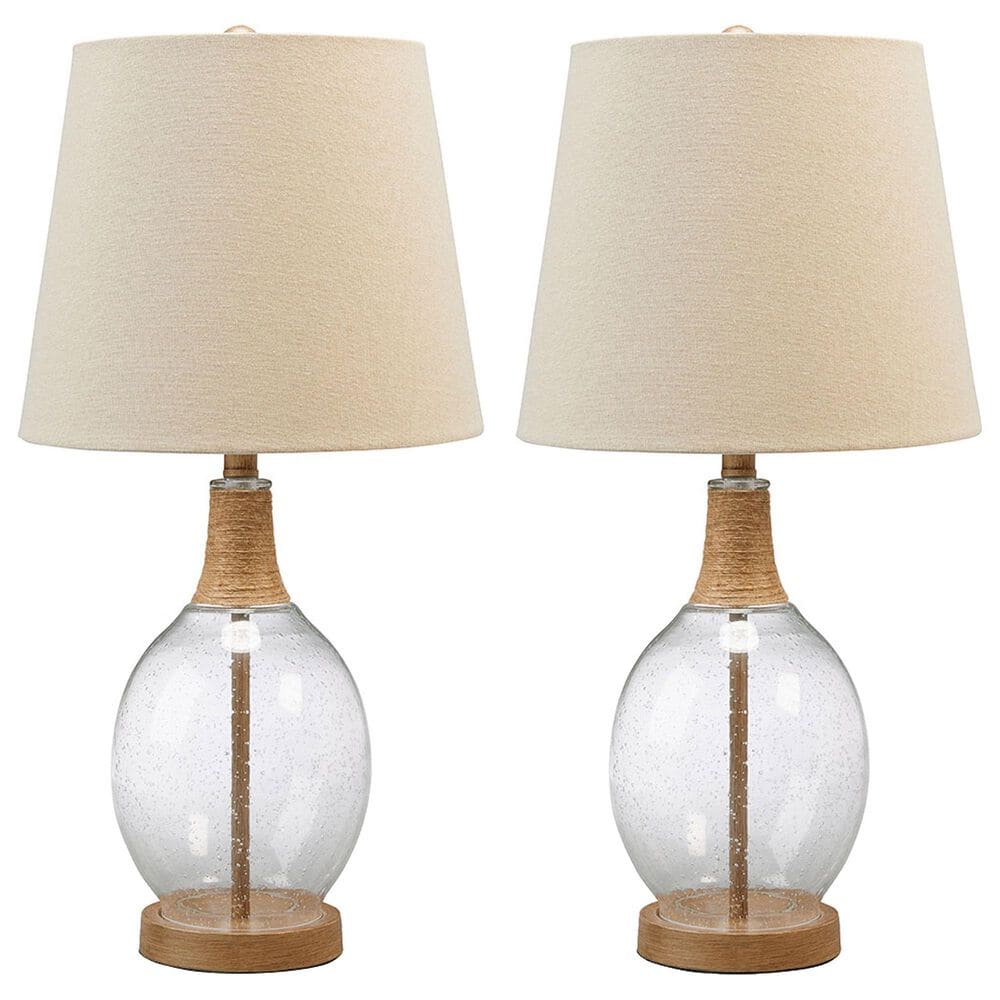 Ashley Clayleigh Table Lamp in Clear and Brown (Set of 2), , large