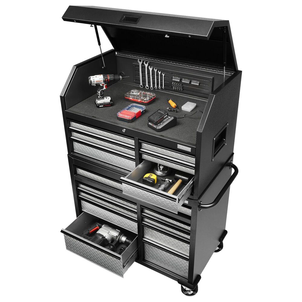 Gladiator 41&quot; 15-Drawer Mobile Tool Chest Combo in Hammered Granite, , large