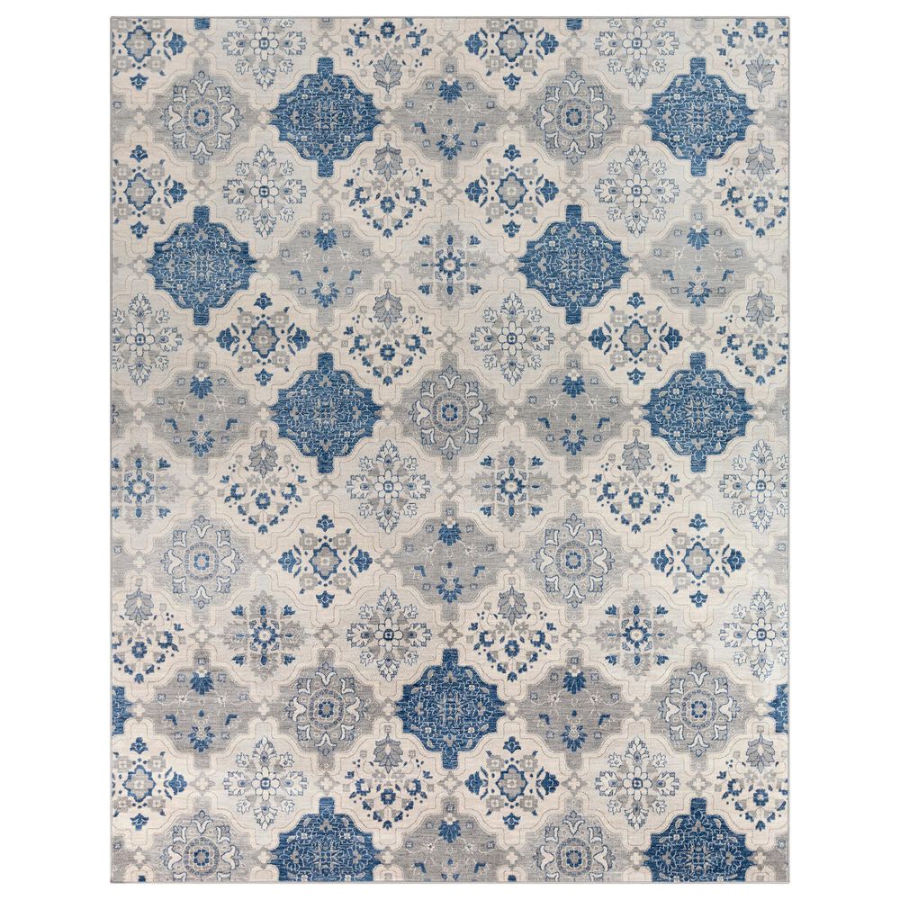Surya Monaco MOC-2309 7'9" x 10'3" Bright Blue, Navy, Cream, Silver and Gray Area Rug, , large