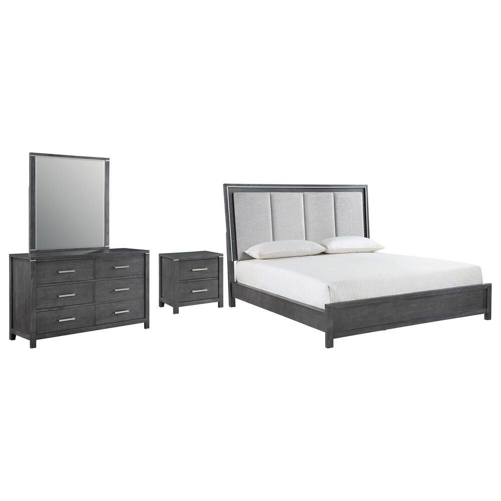New Heritage Design Odessa 4-Piece Queen Bedroom Set in Charcoal and Silver, , large
