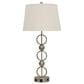 Flair Industries Table Lamp with Convenience Outlet USB Port in Brushed Steel, , large