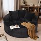 HOMLUX 59" Plush Corduroy Round Chair in Black, , large