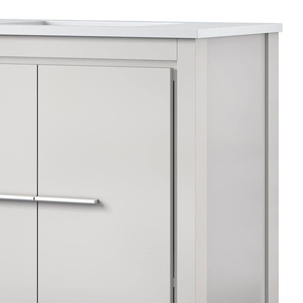 Lexora Home Lafarre 60&quot; Double Bathroom Vanity in Rustic Acacia with 2 cm White Cultured Marble Top, Rectangular Sinks and 55&quot; Mirror, , large