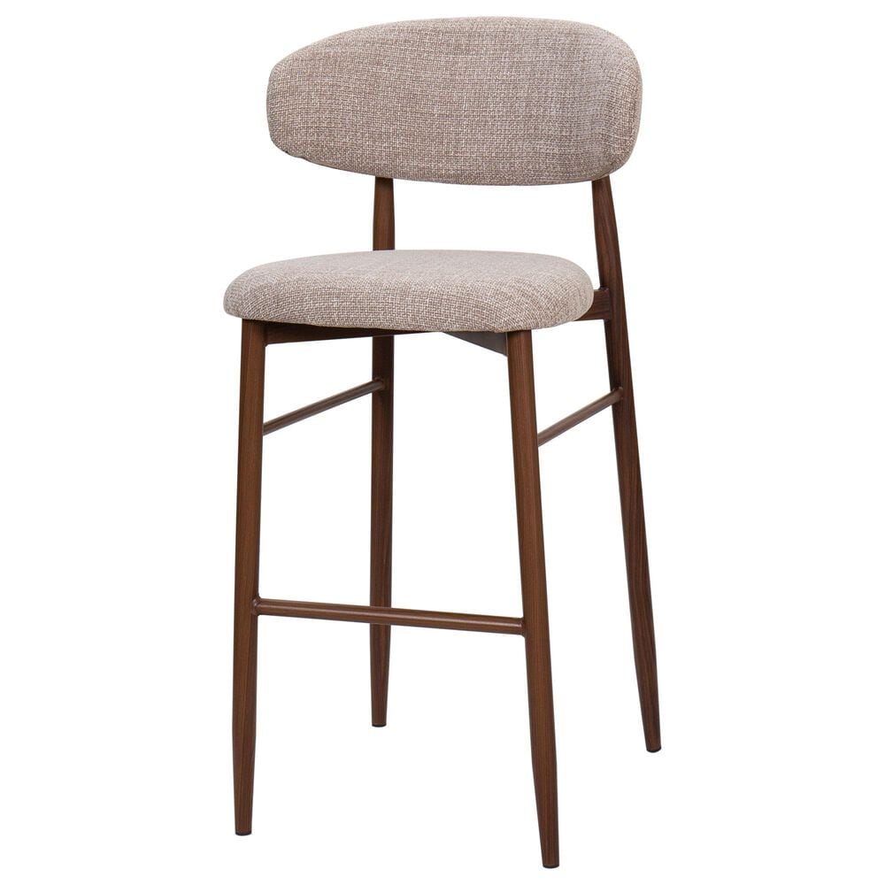 New Heritage Design Royce Bar Stool with Toast Cushion in Walnut, , large