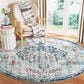 Safavieh Madison MAD447K 5" Round Navy and Light Blue Area Rug, , large