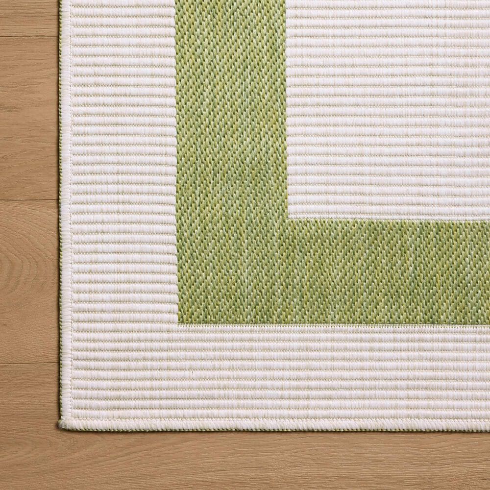 Loloi Easton Green and Ivory 5&#39;3&quot; x 7&#39;6&quot; Indoor/Outdoor Area Rug, , large