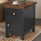 A-America Stormy Ridge Chairside Table in Chickory and Slate Black, , large