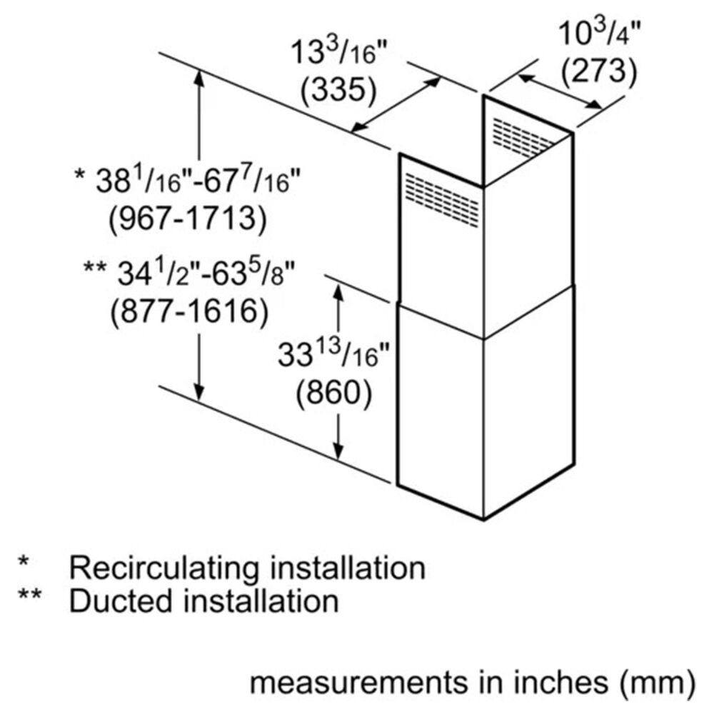 Bosch 9-11.5' Chimney Extension in Black Stainless Steel, , large