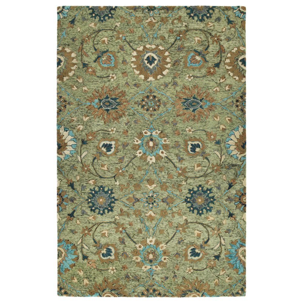 Kaleen Rugs Chancellor 5" x 7"9" Sage, Mustard, Light Brown, Denim and Linen Area Rug, , large