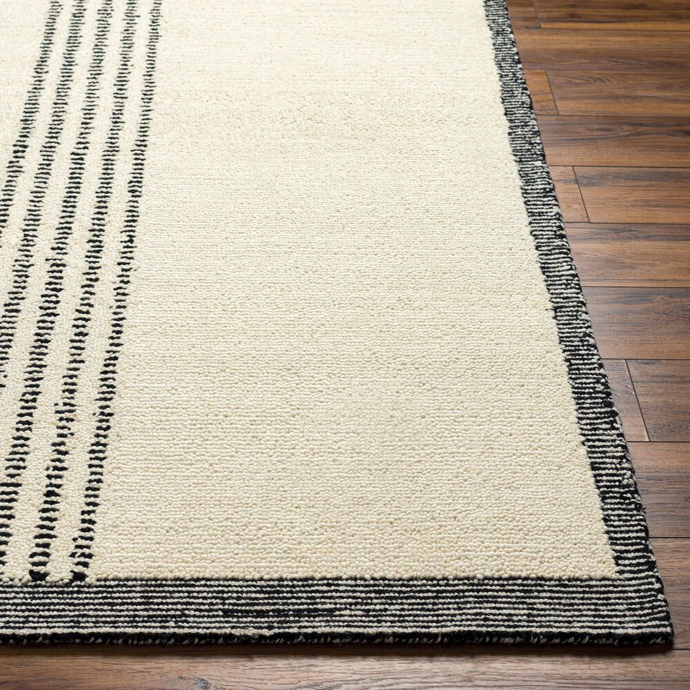 Surya Brook Solid 8&#39; x 10&#39; Black and Butter Area Rug, , large
