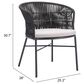 Zuo Modern Freycinet Outdoor Dining Chair with Black Back in Gray (Set of 2), , large