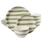 Gibson Homewares Kenwood Shores 12-Piece Dinnerware Set in Green Striped, , large