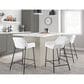 LumiSource Daniella Counter Stool with White Upholstery in Black (Set of 2), , large