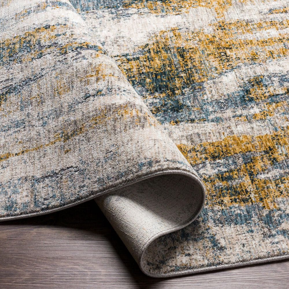 Surya Cardiff CDF-2306 Medium Gray, Light Blue, Mustard and Dark Blue 7&#39;10&quot; x 10&#39;2&quot; Area Rug, , large