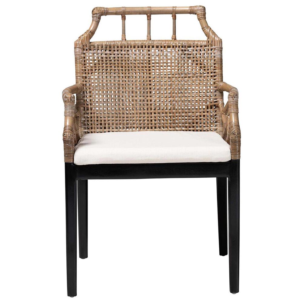 Baxton Studio Abiel Arm Chair in Grey Wash and Black, , large