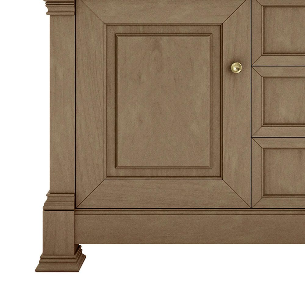 James Martin Vanities Brookfield 60" Single Bathroom Vanity in Pecan with 3 cm Eternal Jasmine Pearl Quartz Top, Rectangle Sink and FreePower Wireless Charger, , large