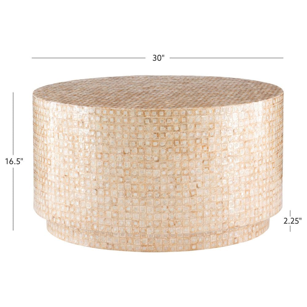 Linon Home Decor Perrin Coffee Table in Gold and Ivory, , large