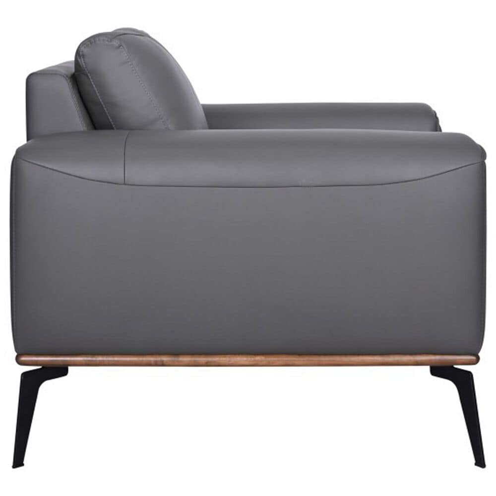 37B Pietro Stationary Leather Chair in Gray, , large