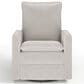 M Design Village Uptown Swivel Push Back Rocker Recliner in Boucle White, , large