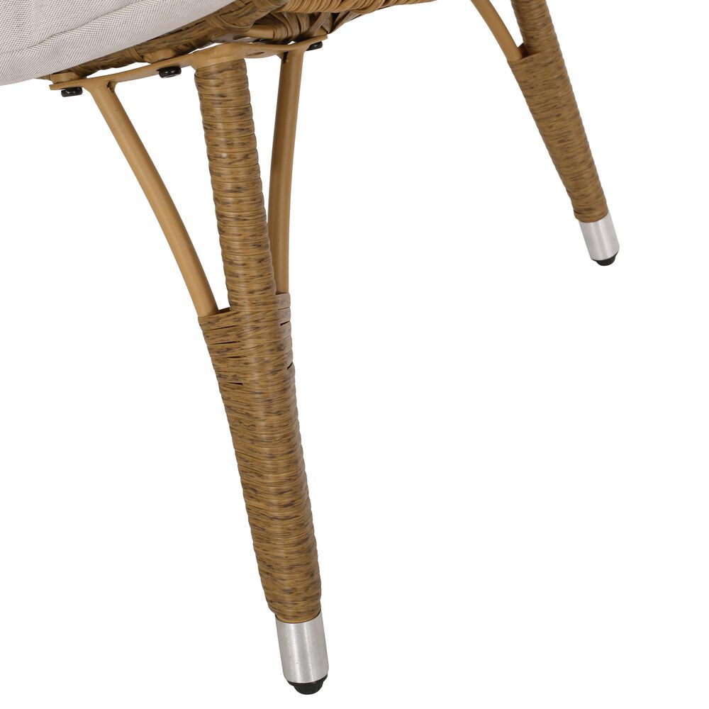 Hearth and Haven Serina Patio Teardrop Chair with Water Resistant Cushion in Natural, , large