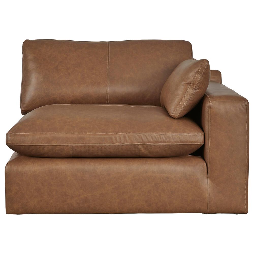 Ashley Emilia 4-Piece Stationary Reversible Sectional Sofa with Ottoman in Caramel, , large