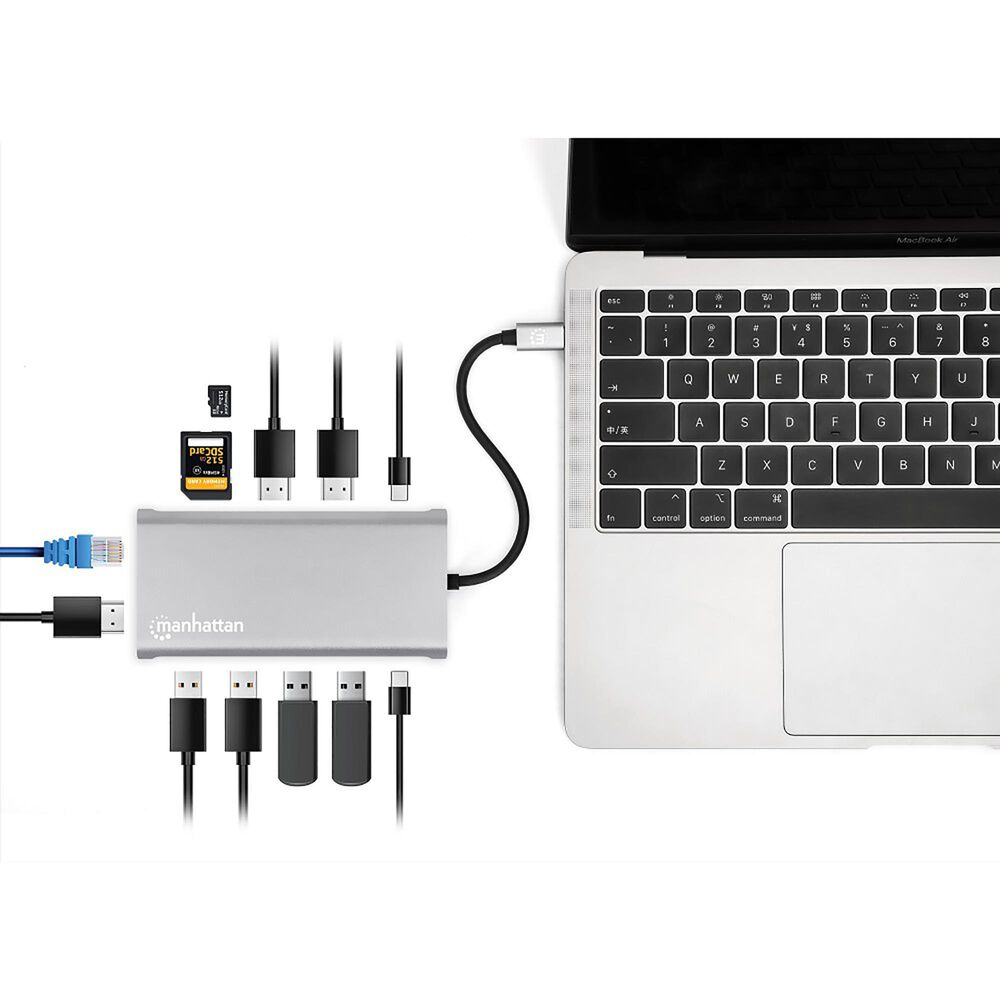 Manhattan 12-1 Triple HDMI  USB-C Docking Station, , large