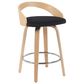 Armen Living Sonia Swivel Counter Height Stool with Black Upholstery in Oak, , large